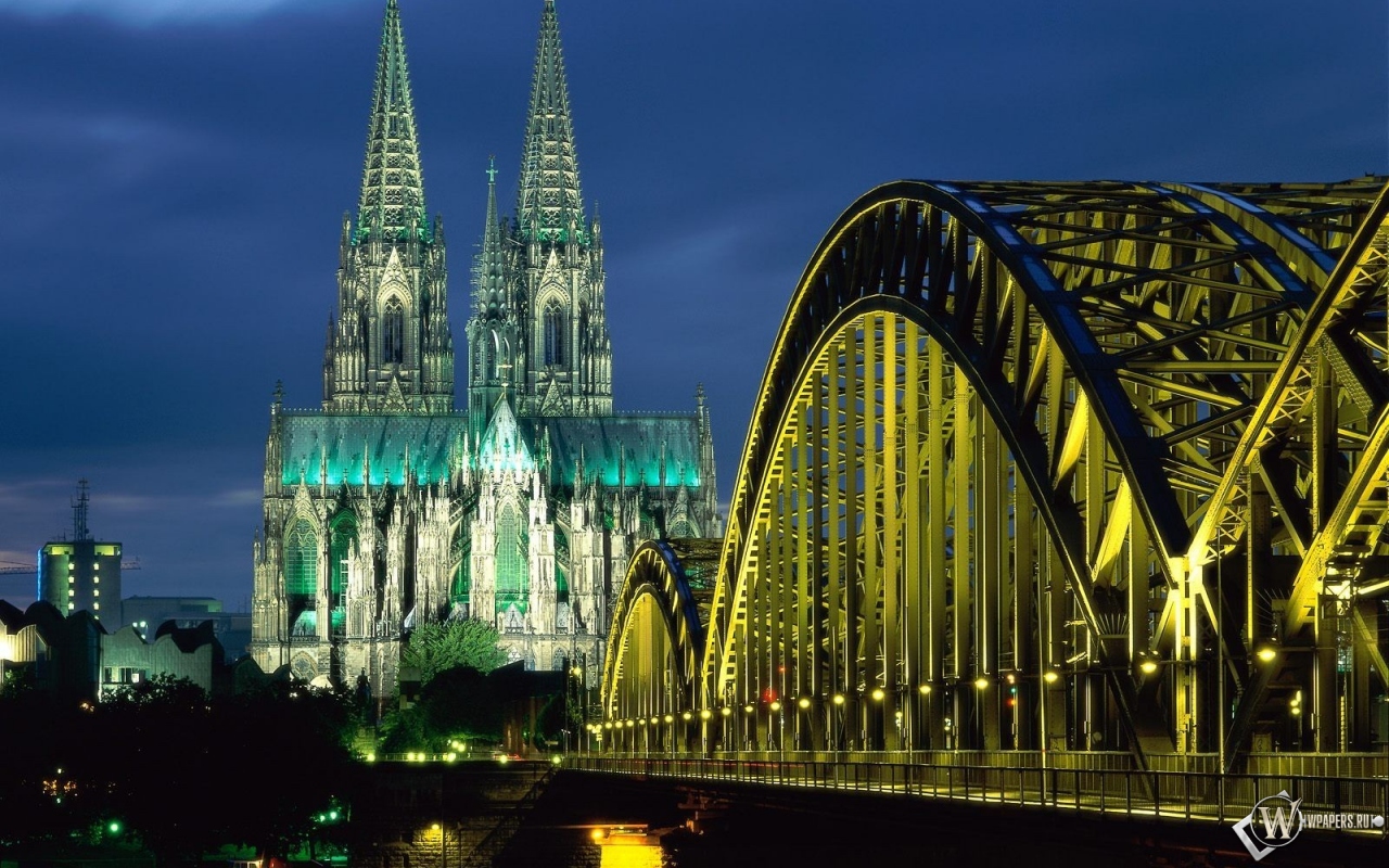 Cologne Cathedral Hohenzollern Bridge Germany 1280x800