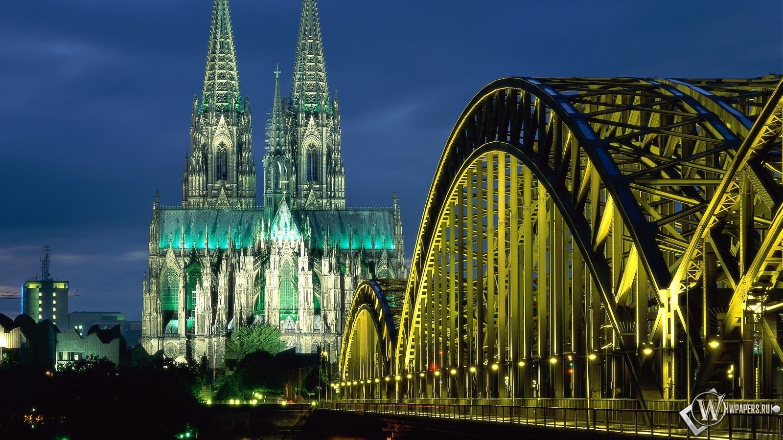 Cologne Cathedral Hohenzollern Bridge Germany 1600x900