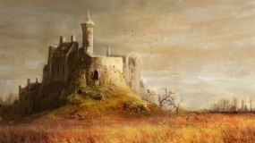 Обои Средневековый замок: Башни, Деревья, Замок, холм, Замки