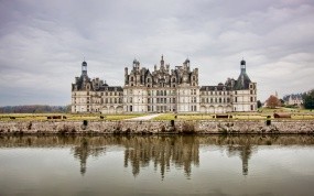 Обои Замок во Франции: Облака, Вода, Франция, Замок, Небо, Замки
