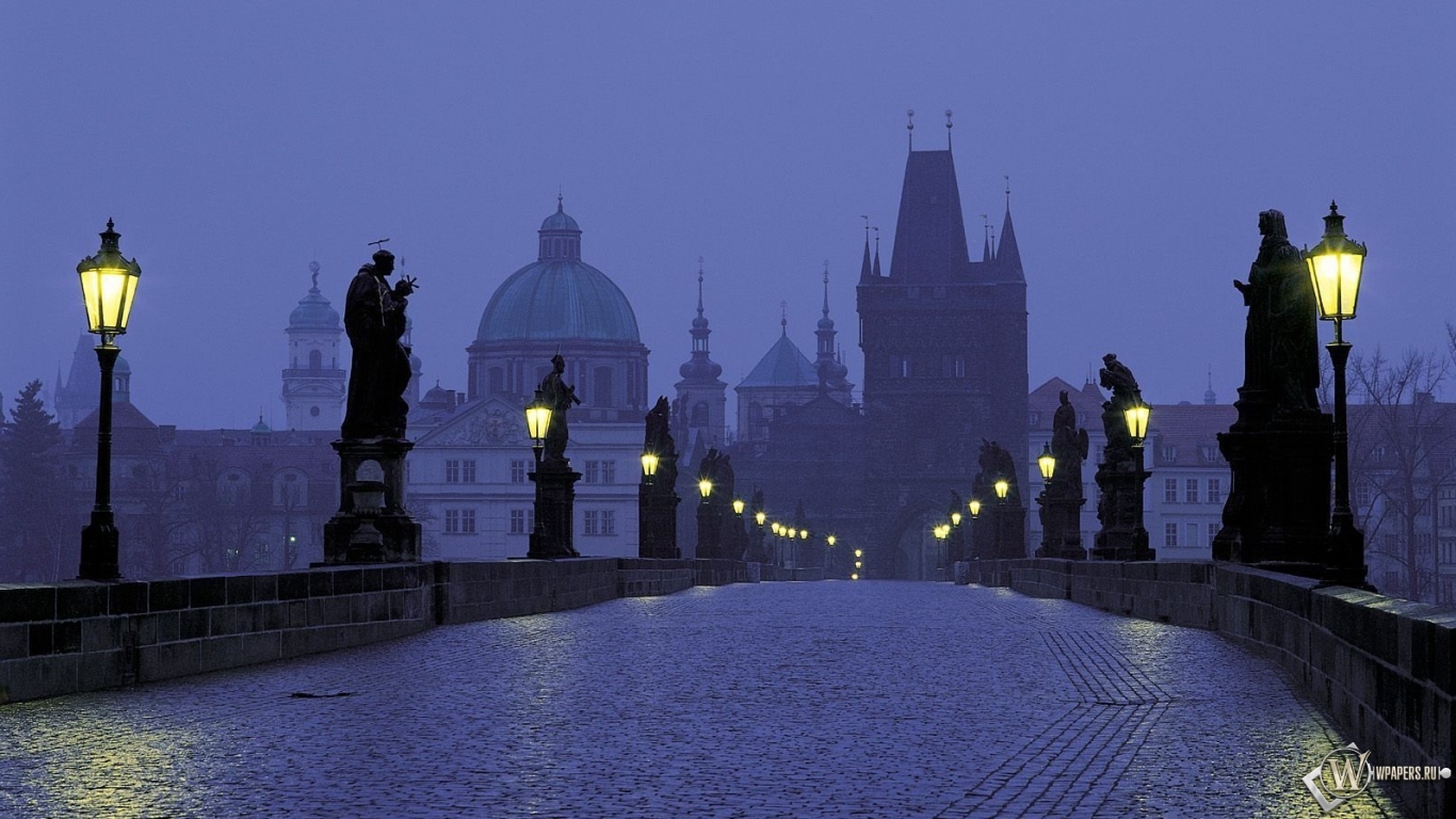 Вечерняя Прага 1366x768