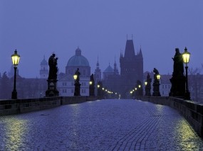 Обои Вечерняя Прага: Город, Вечер, Прага, Города