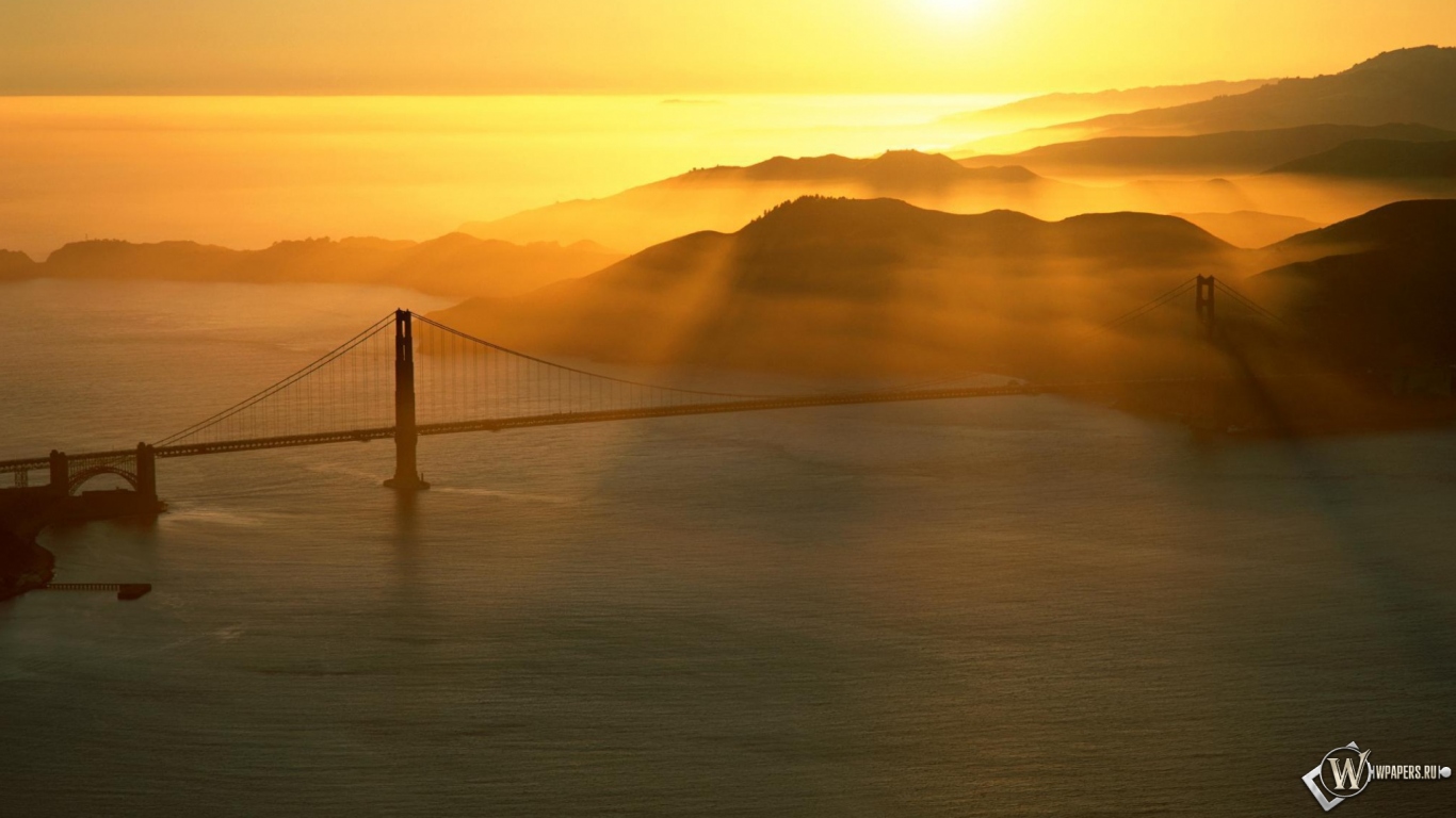 Мост Золотые ворота в Сан-Франциско 1366x768