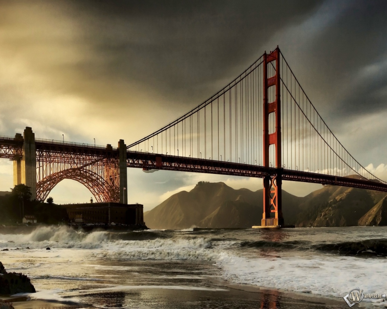 Мост Золотые ворота Сан-Франциско 1280x1024