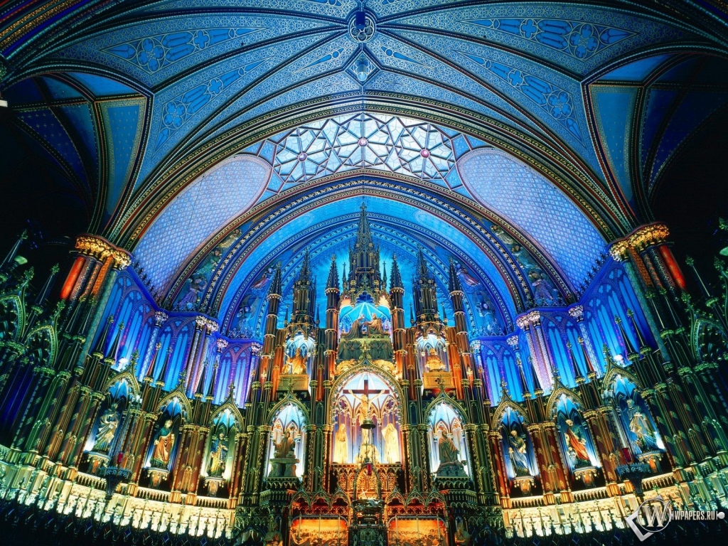 Базилика Нотр-Дам Монреаль Канада 1024x768