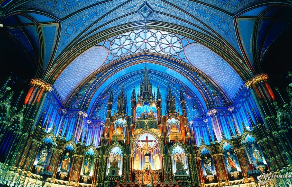 Базилика Нотр-Дам Монреаль Канада 1200x768