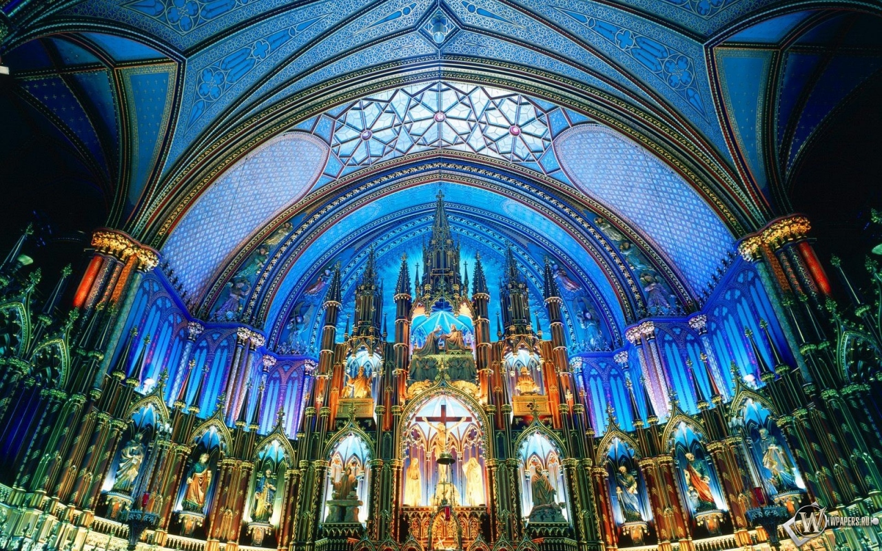 Базилика Нотр-Дам Монреаль Канада 1280x800