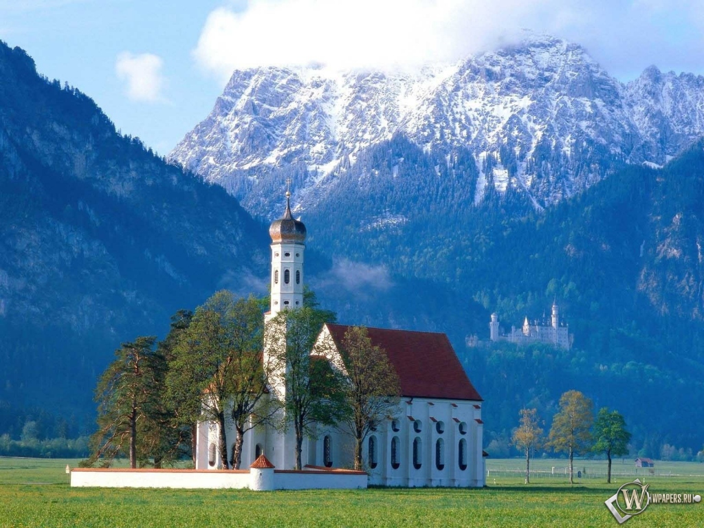 Церковь в Баварии Германия 1024x768