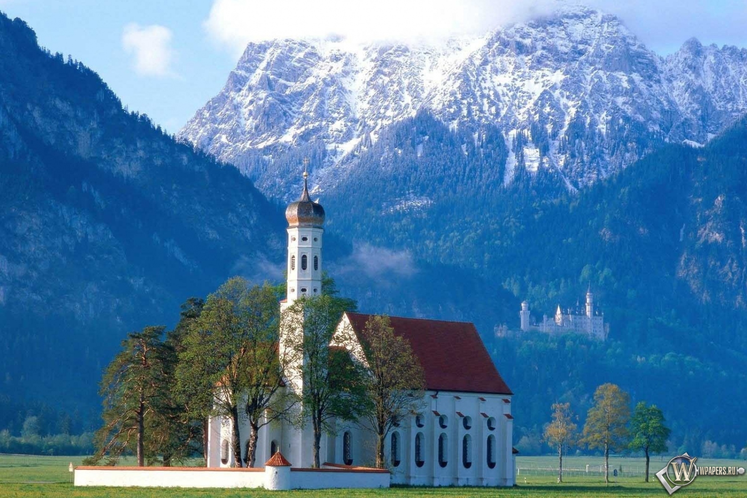 Церковь в Баварии Германия 1500x1000