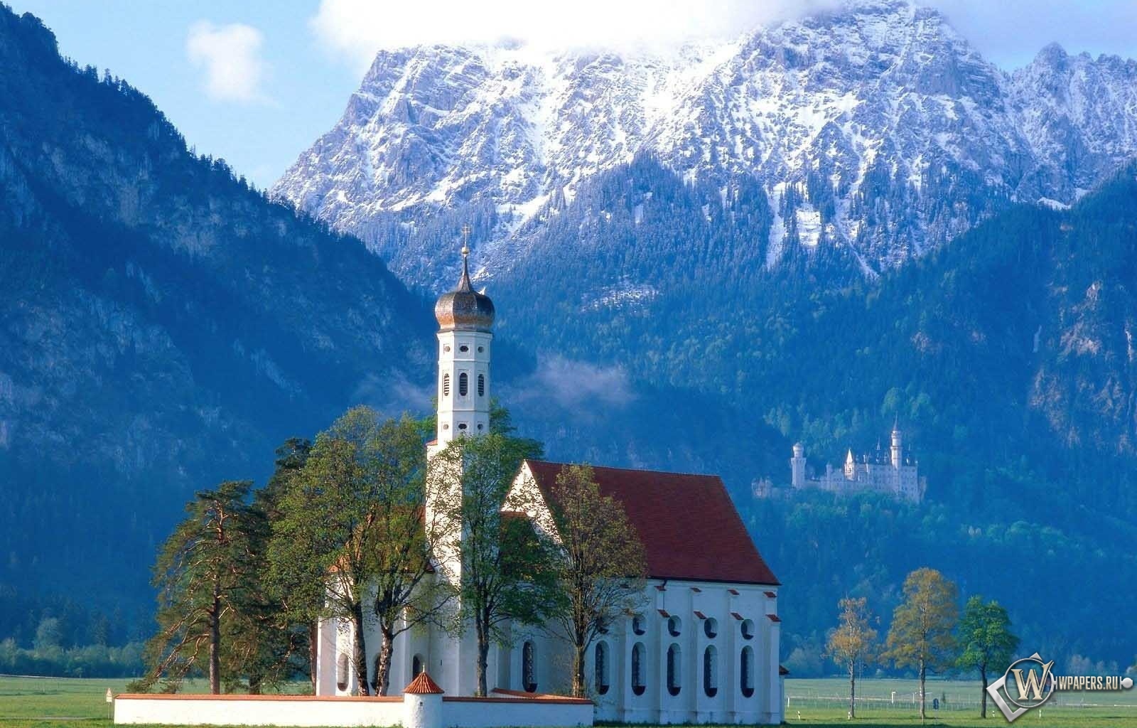 Церковь в Баварии Германия 1600x1024