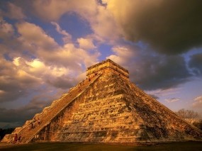 Обои Чичен-Ица: Облака, Майя, Пирамида, Города