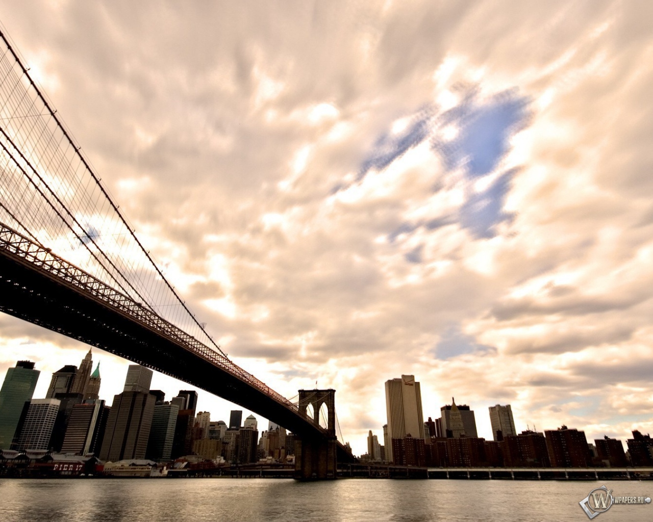 Бруклинский мост Нью-Йорк 1280x1024