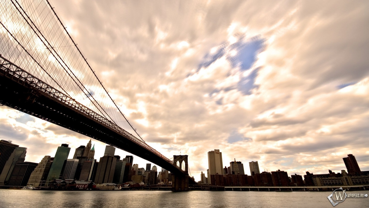 Бруклинский мост Нью-Йорк 1280x720
