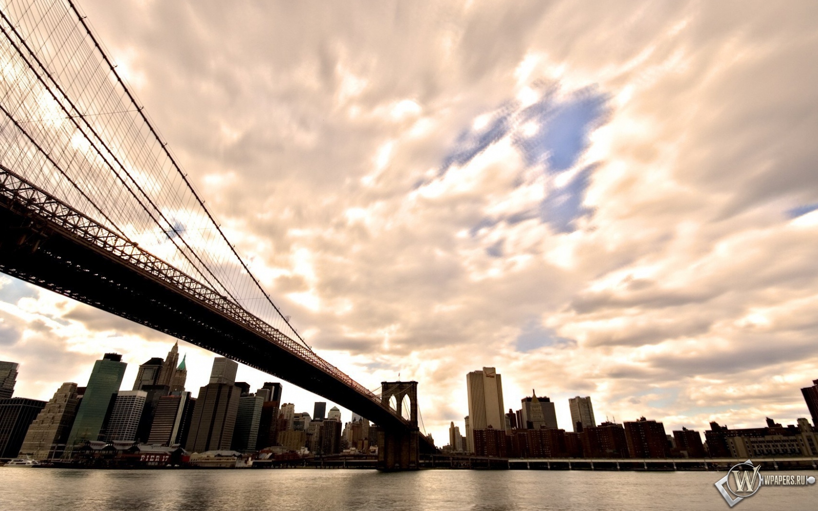 Бруклинский мост Нью-Йорк 1680x1050
