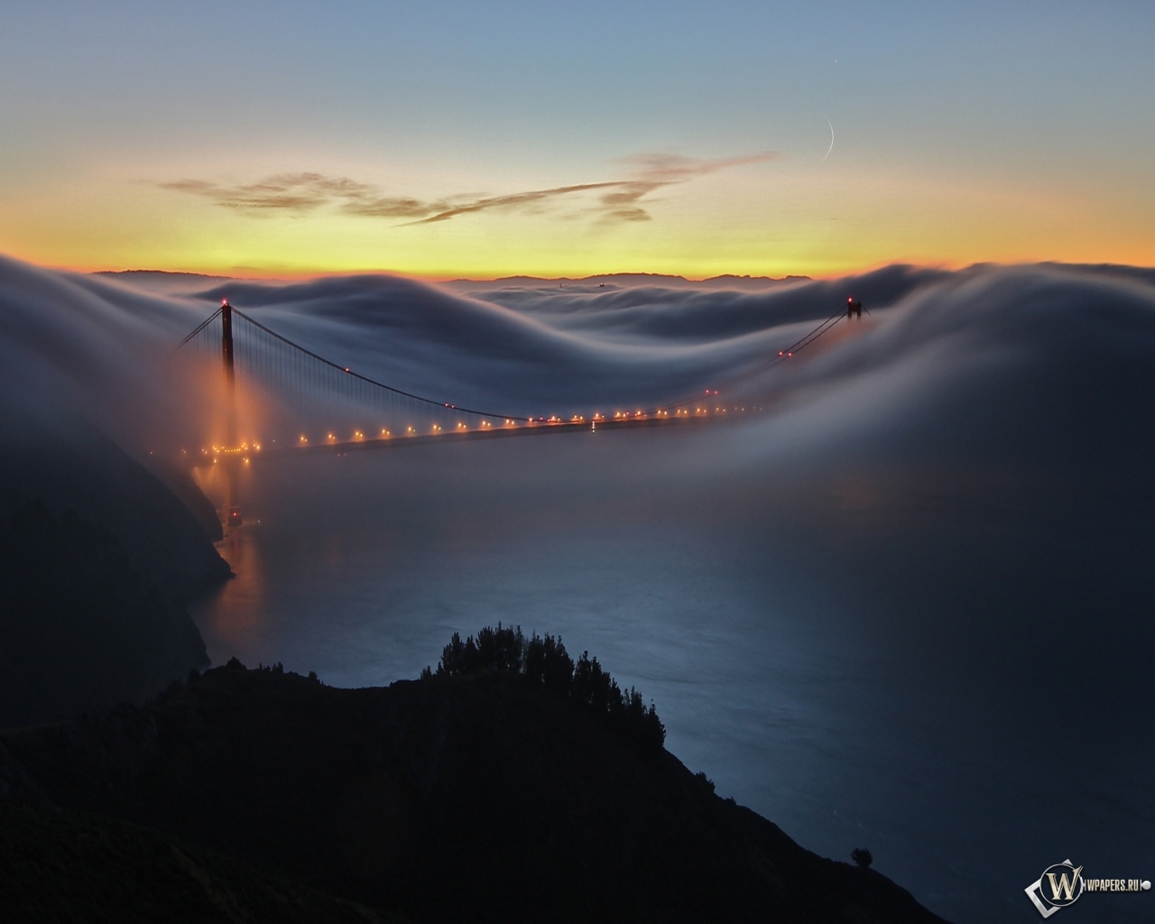 Мост Золотые ворота Сан-Франциско 1280x1024