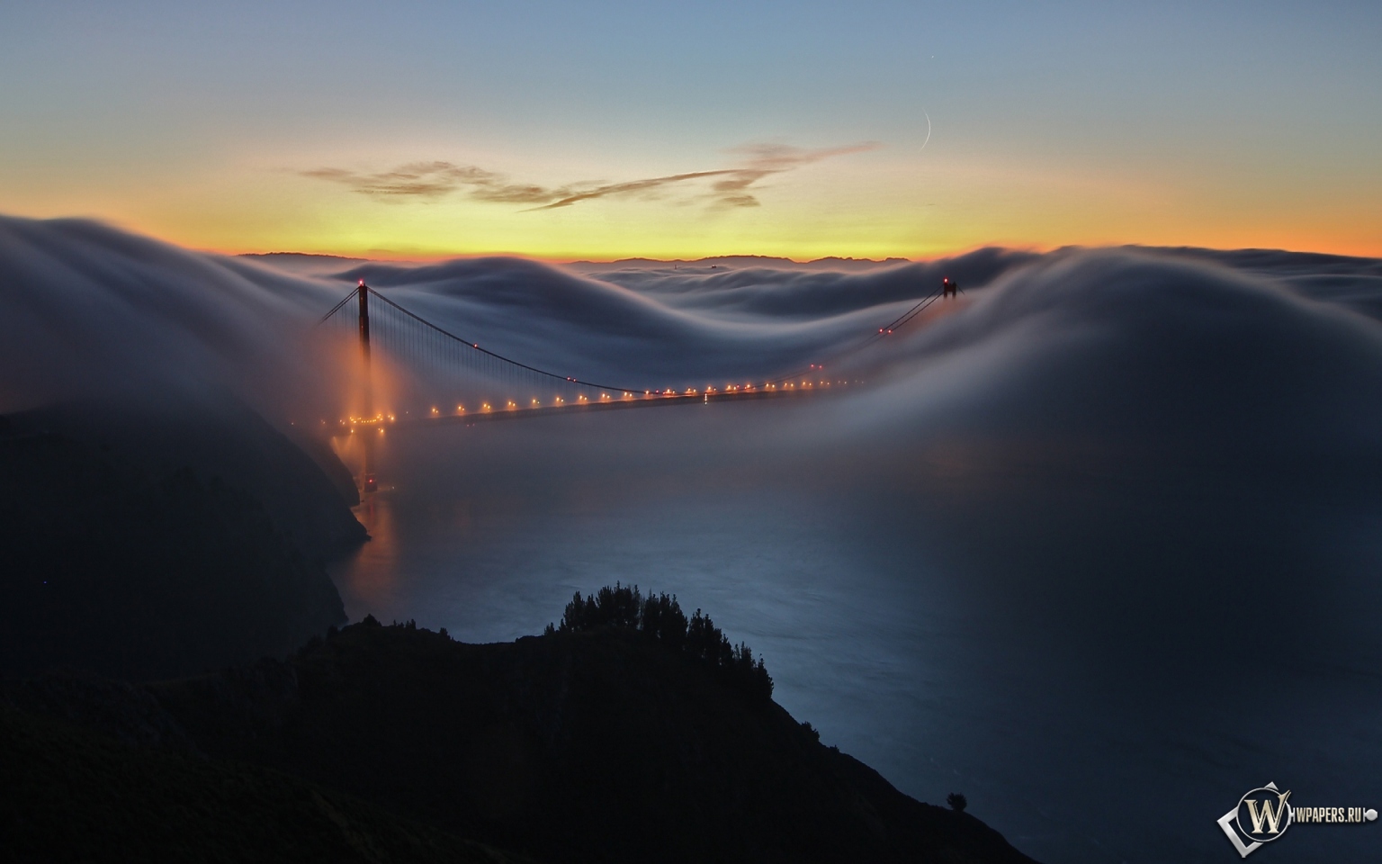 Мост Золотые ворота Сан-Франциско 1536x960