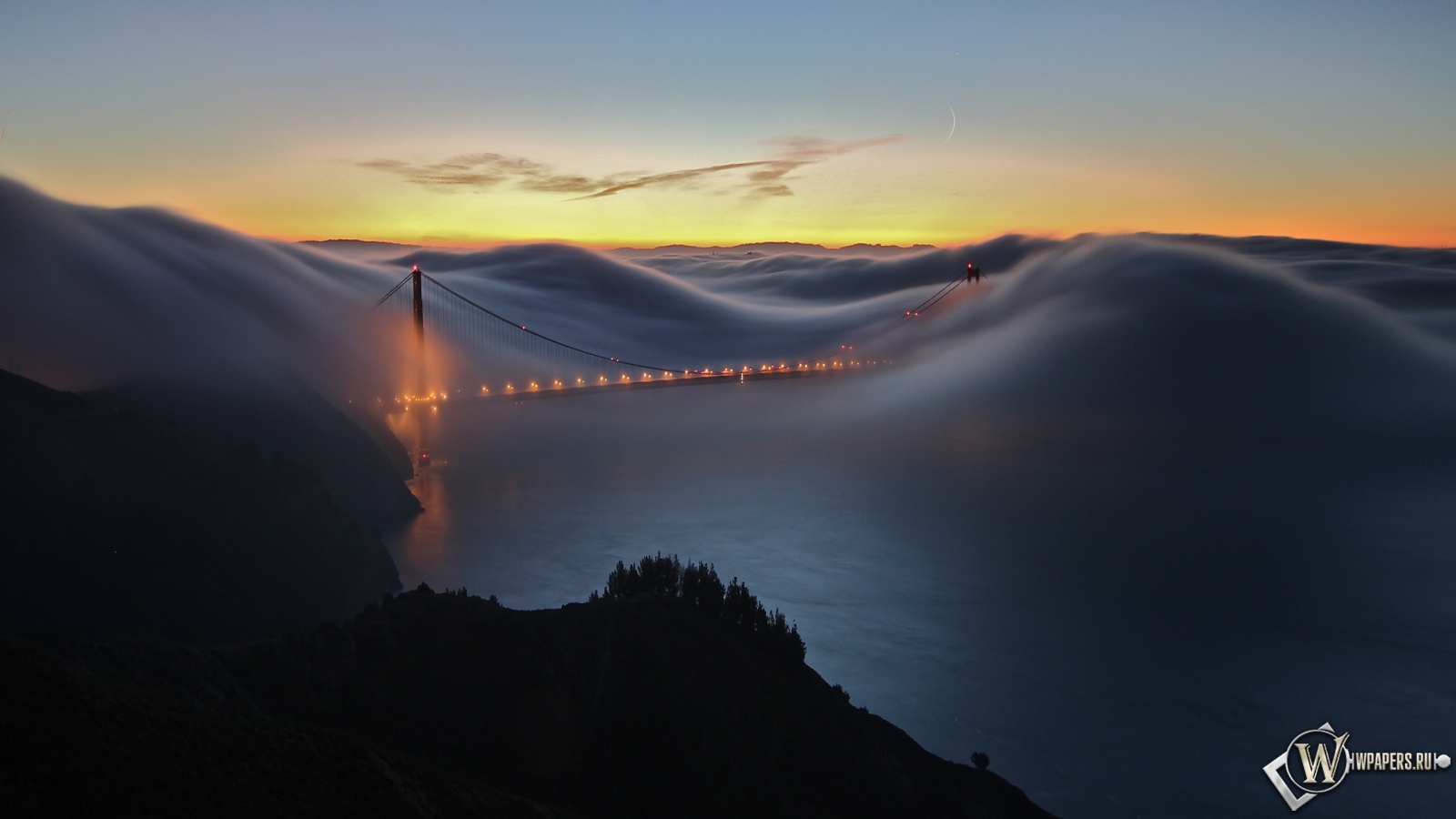 Мост Золотые ворота Сан-Франциско 1600x900
