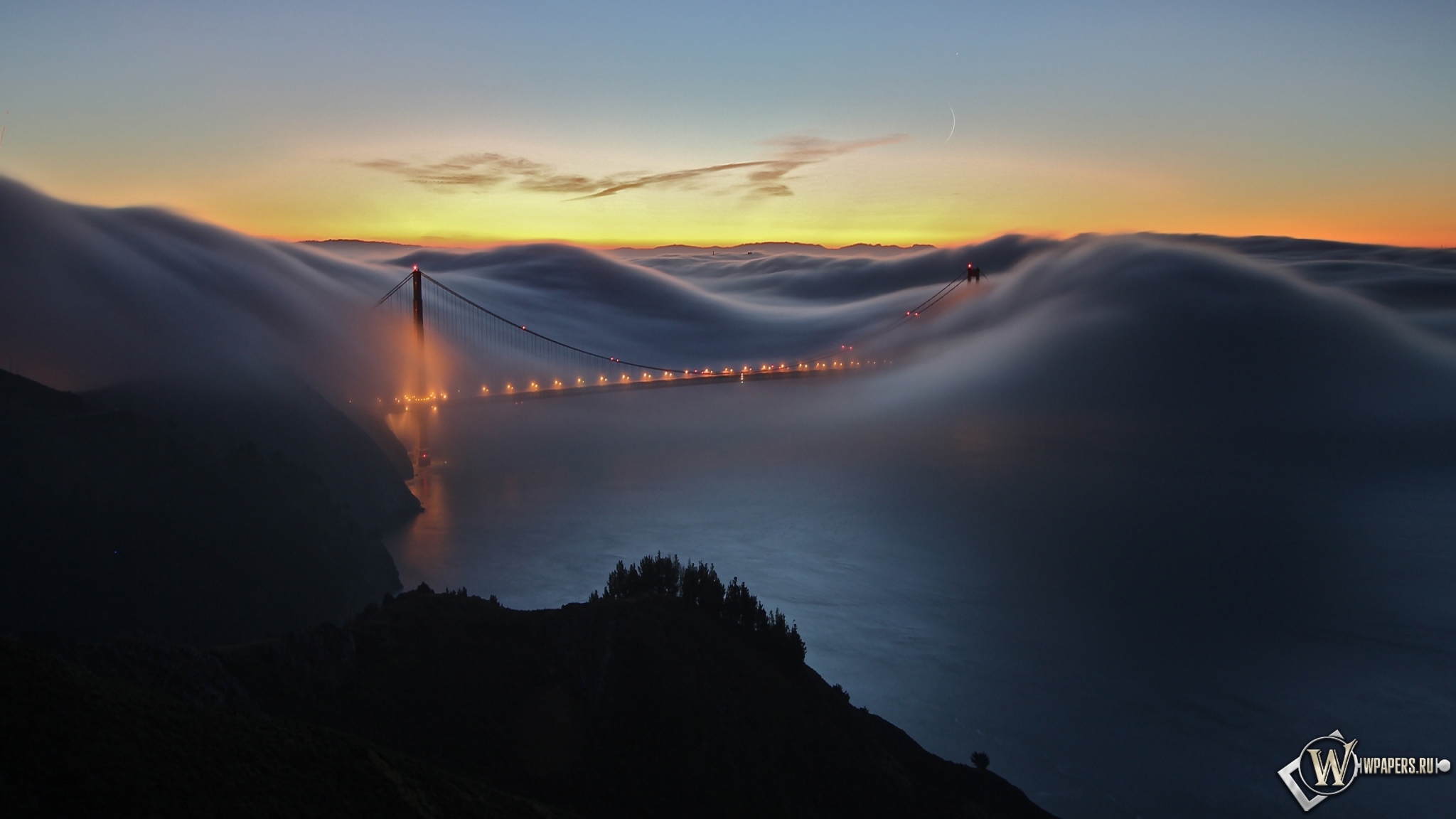 Мост Золотые ворота Сан-Франциско 2048x1152
