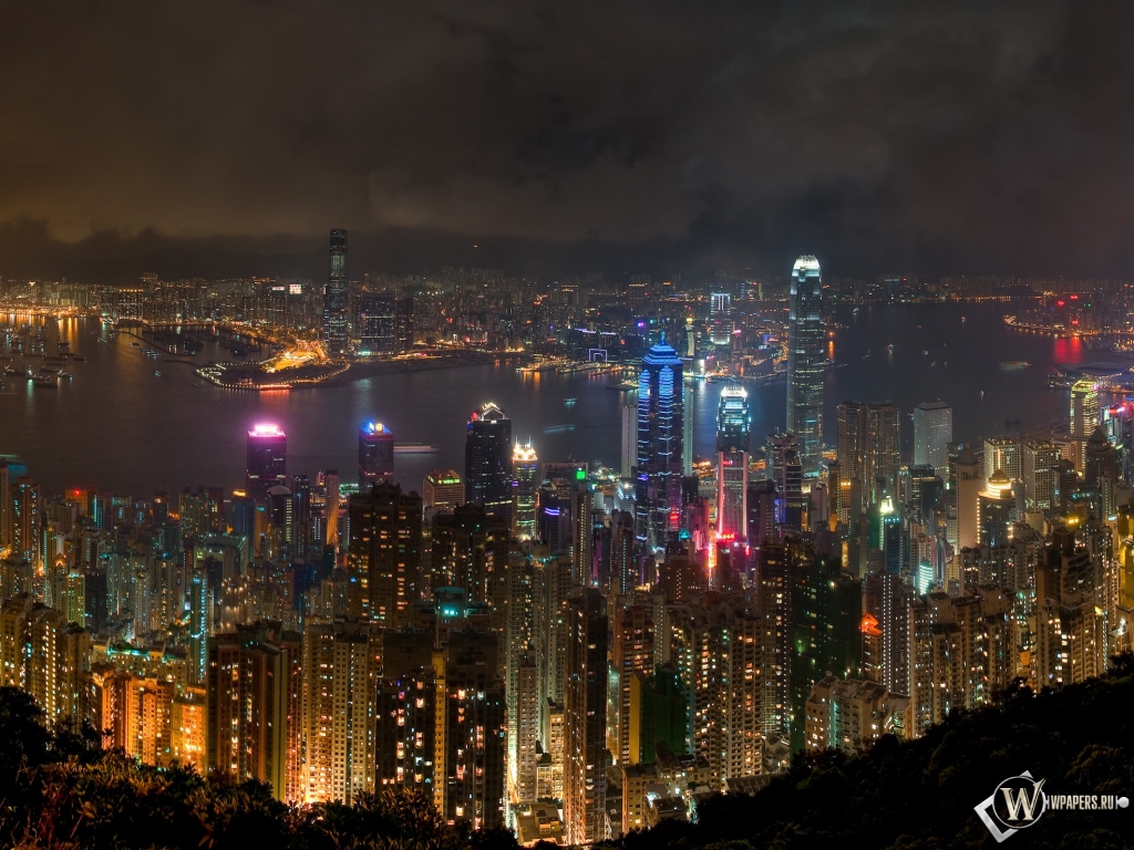 Ночной Гонконг 1024x768