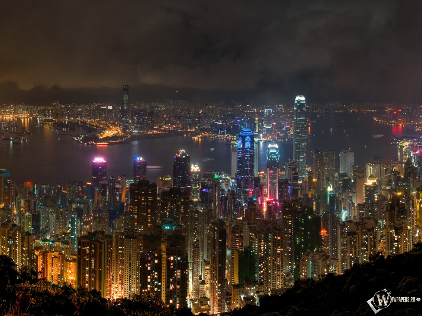 Ночной Гонконг 1400x1050