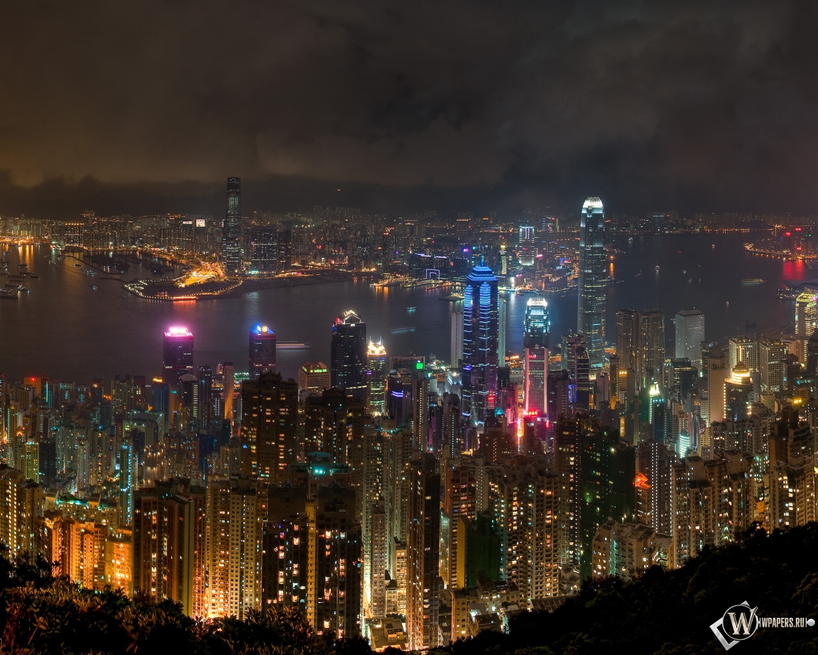 Ночной Гонконг 1600x1280
