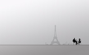 Обои Париж: Город, Человек, Минимализм, Париж, Города