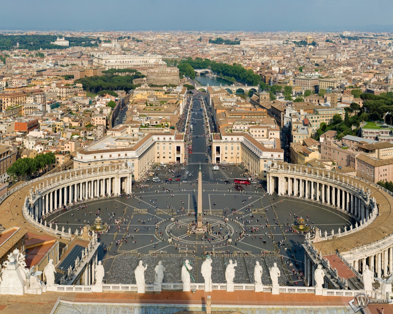 Площадь Святого Петра Ватикан 1280x1024