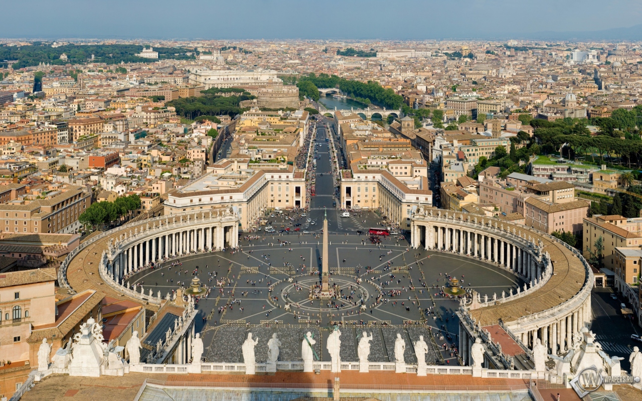 Площадь Святого Петра Ватикан 1280x800