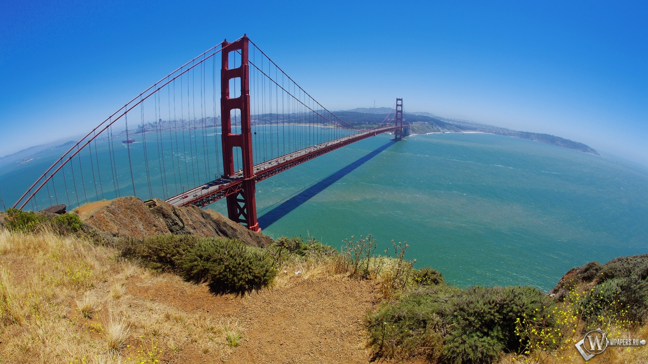 Мост Золотые ворота Сан-Франциско 1280x720