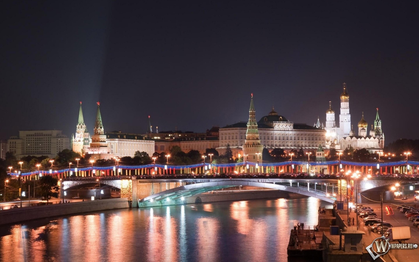 Московский кремль в Новый Год 1440x900