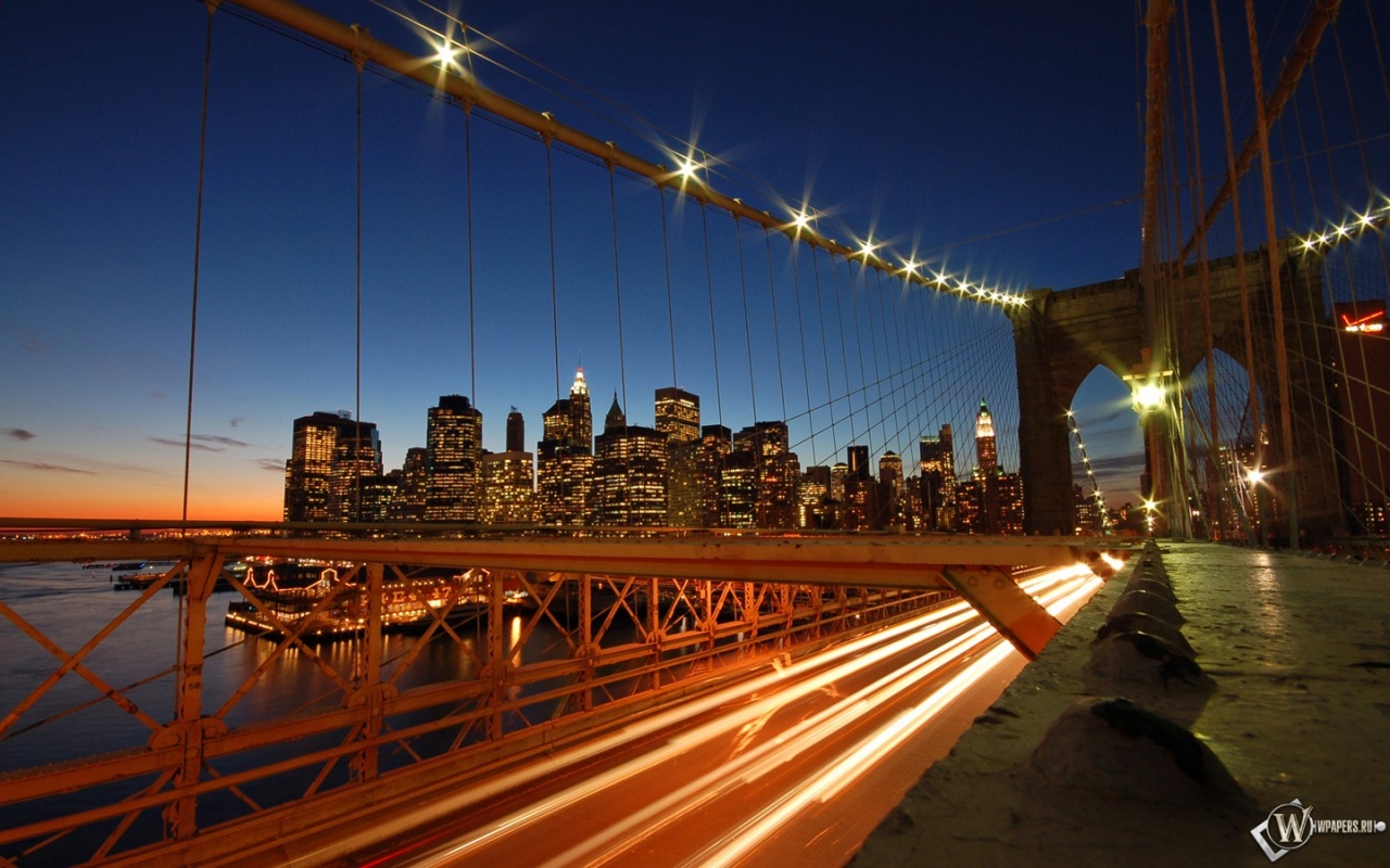 New York Brooklyn Bridge Skyline 1280x800