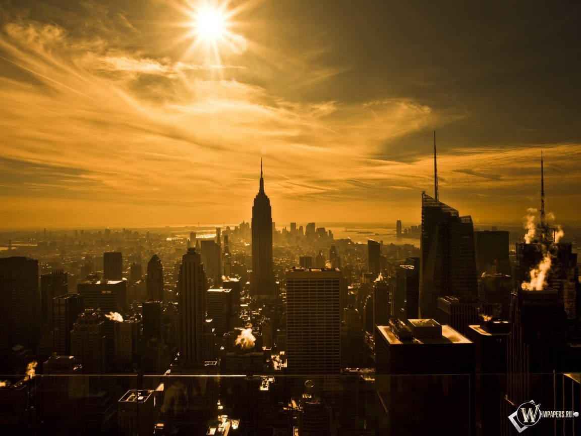 Восход над Нью-йорком 1152x864