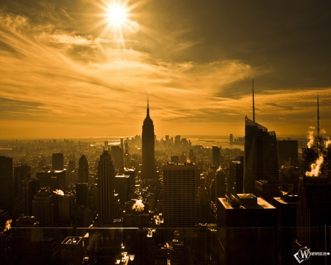 Восход над Нью-йорком 1280x1024