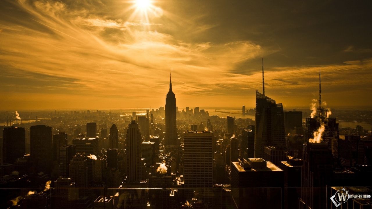 Восход над Нью-йорком 1280x720