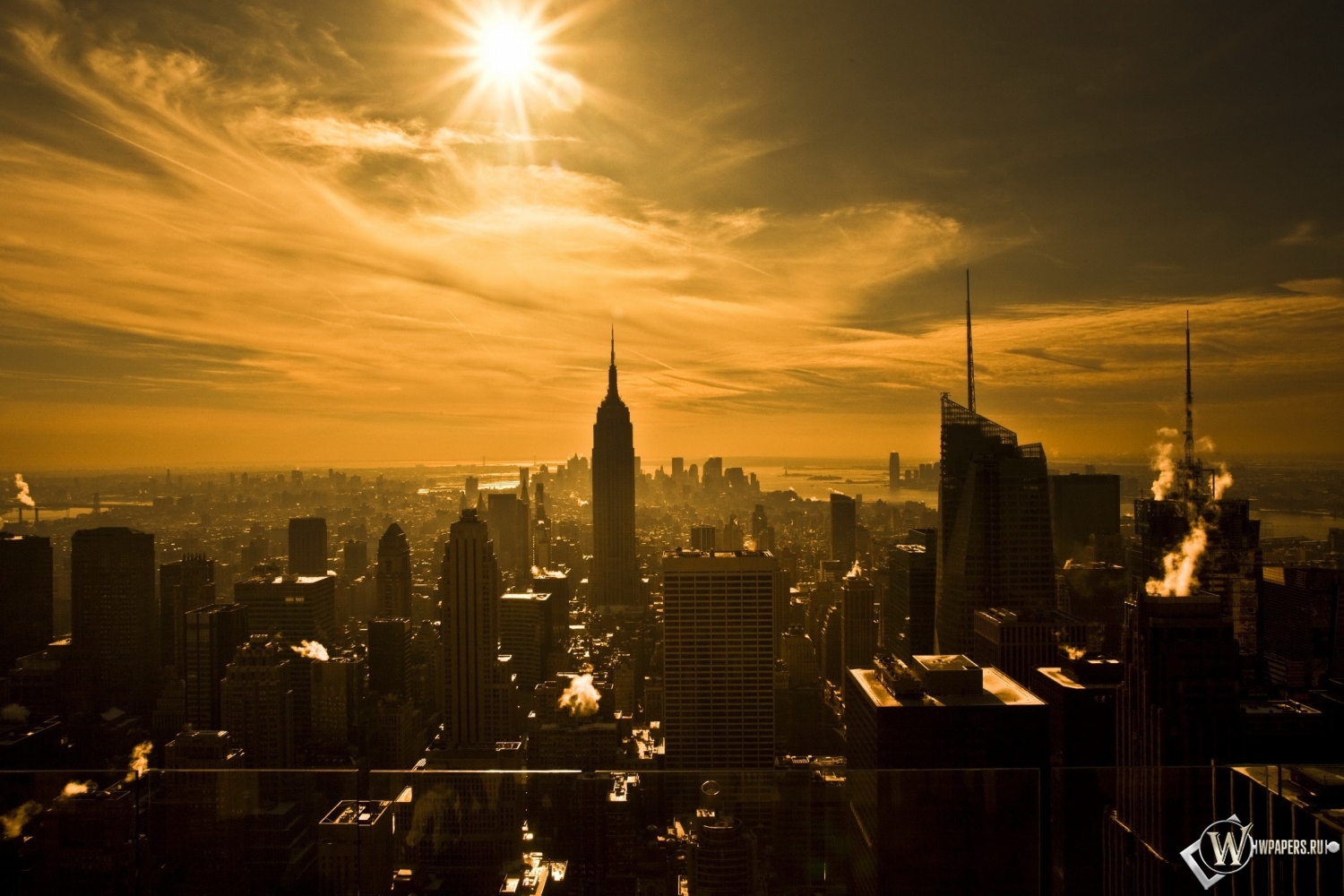 Восход над Нью-йорком 1500x1000