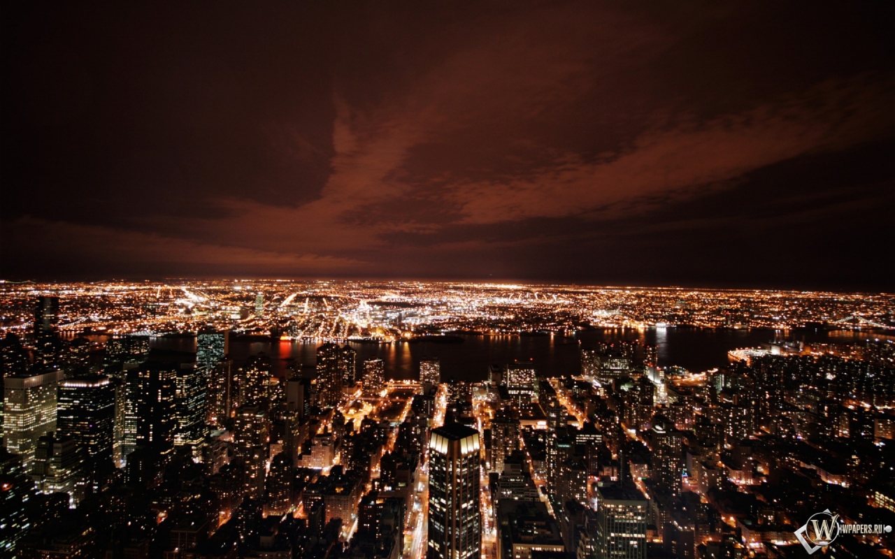 New York в ночи 1280x800