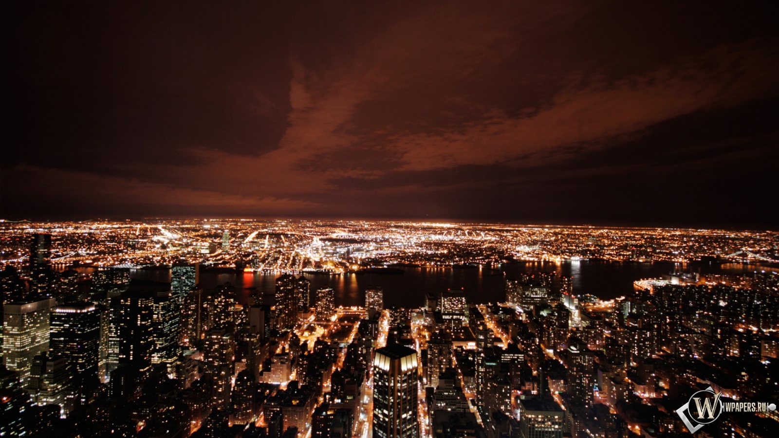 New York в ночи 1600x900