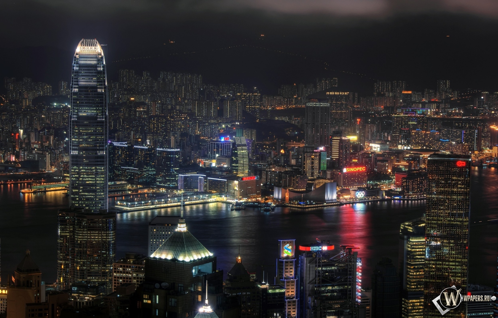 Ночной Гонконг 1600x1024