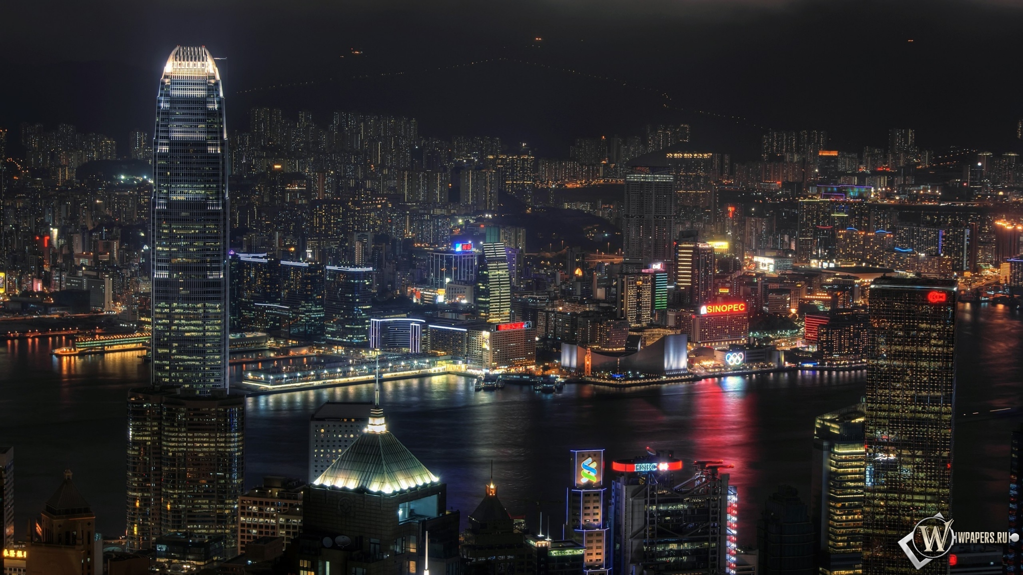 Ночной Гонконг 2048x1152