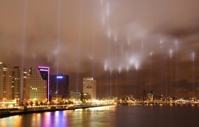 Обои Порт Роттердама: Ночь, Лучи, Роттердам, Прочие города