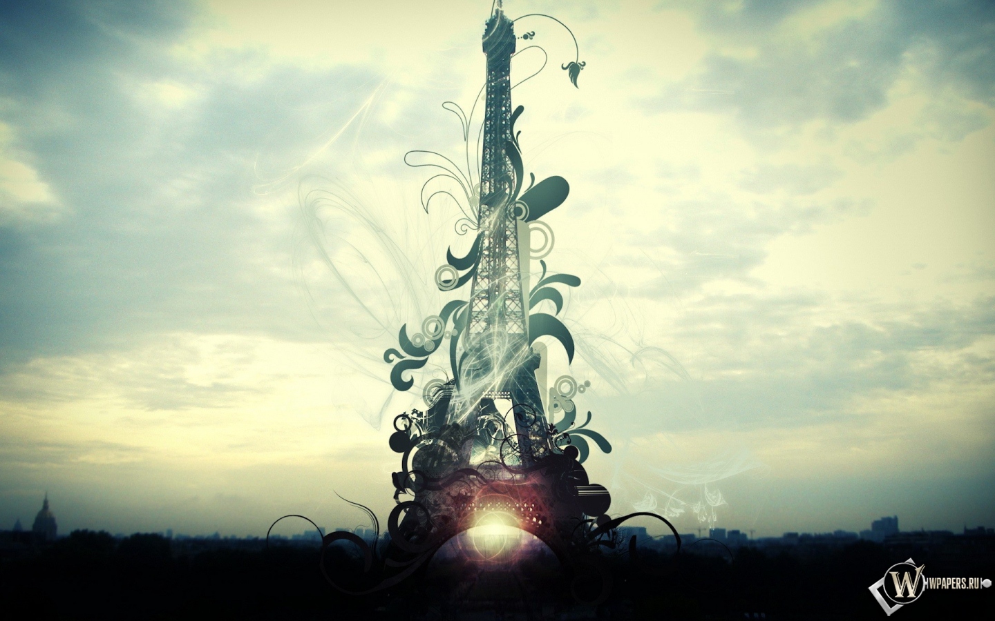 Фантазийная Эйфелева башня 1440x900