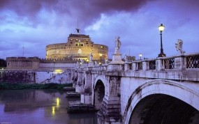 Обои Италия (Рим): Мост, Замок, Италия, Рим, Прочие города
