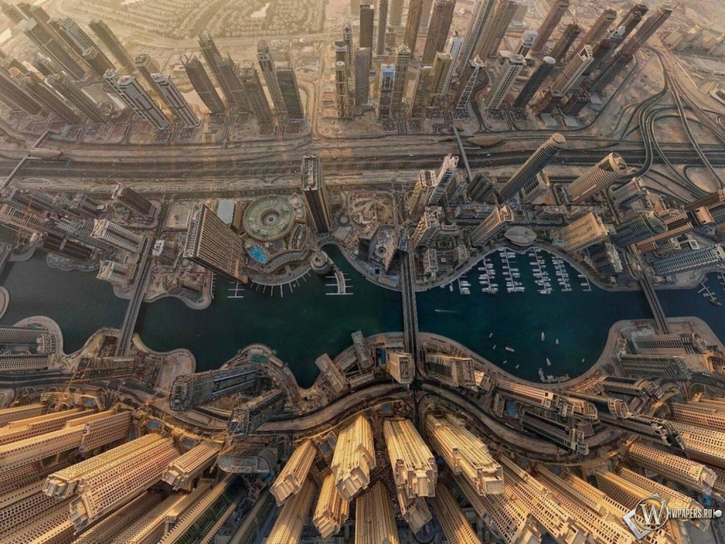 Dubai  вид сверху 1024x768