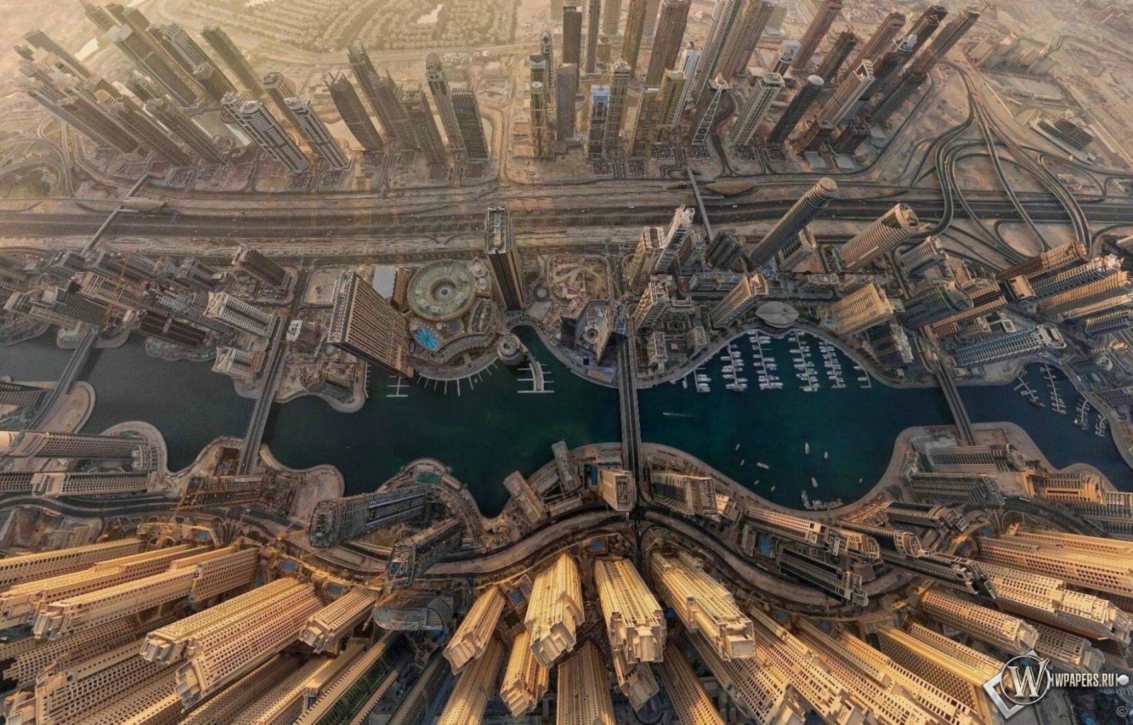 Dubai  вид сверху 1600x1024
