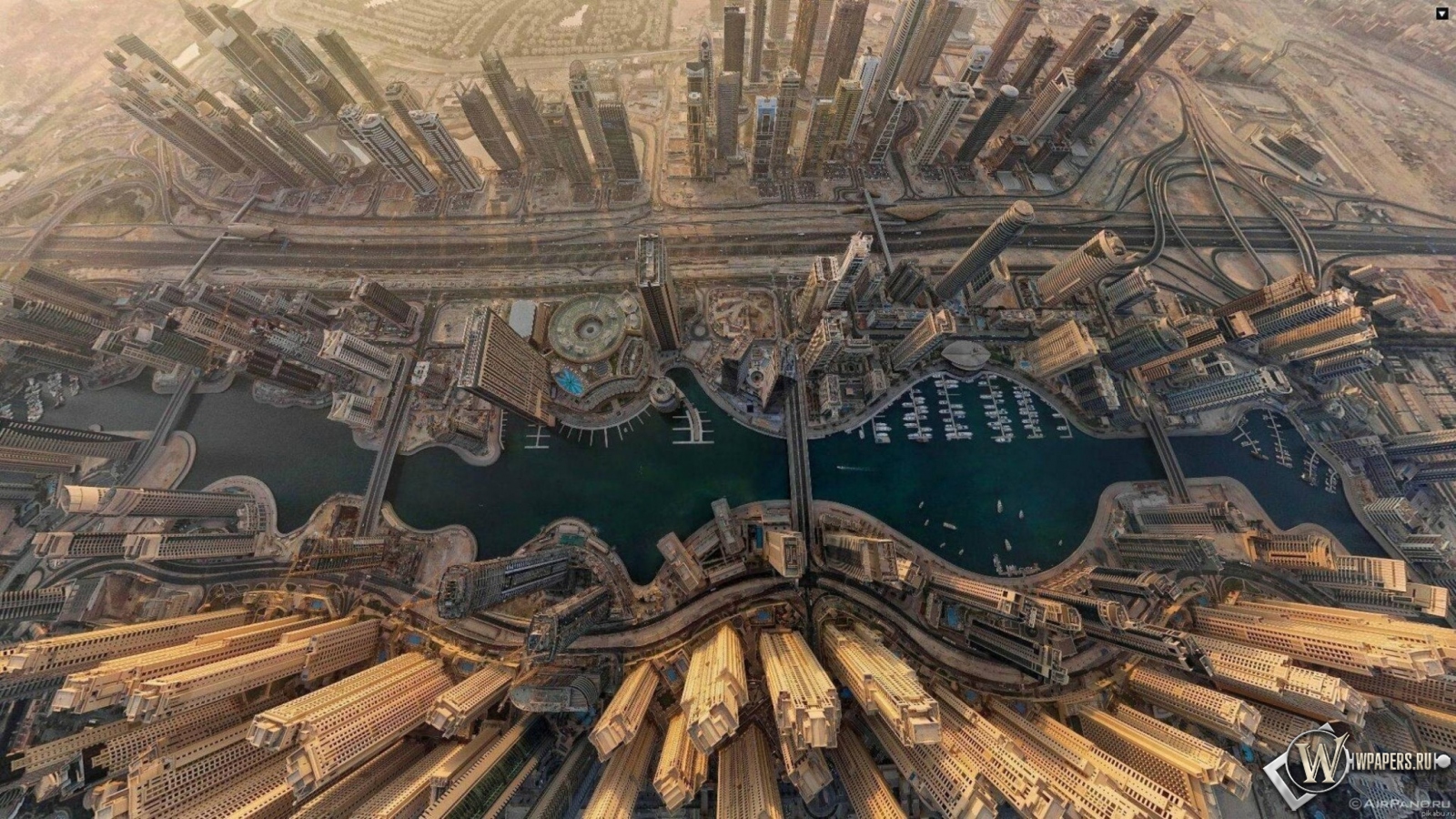Dubai  вид сверху 1600x900