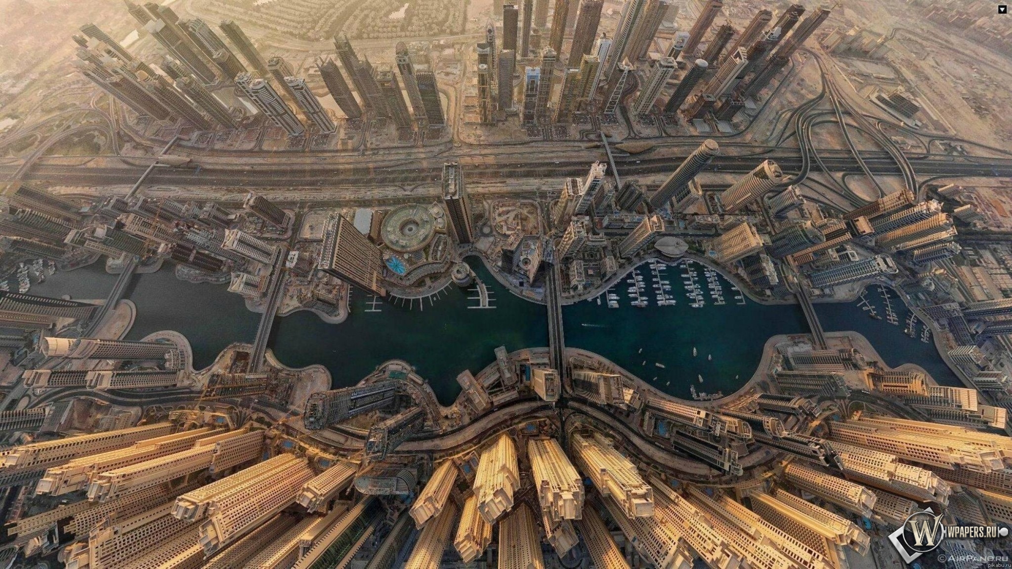 Dubai  вид сверху 2048x1152