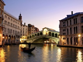 Обои Вечерняя Венеция: Мост, Вечер, Венеция, Италия, Прочие города