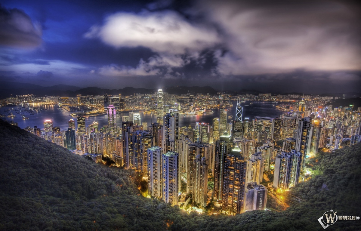 Небоскребы в Гонконге 1200x768