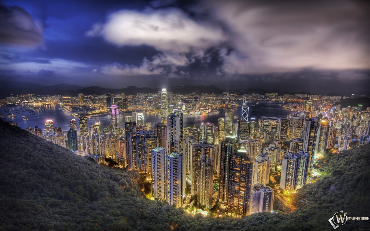 Небоскребы в Гонконге 1280x800