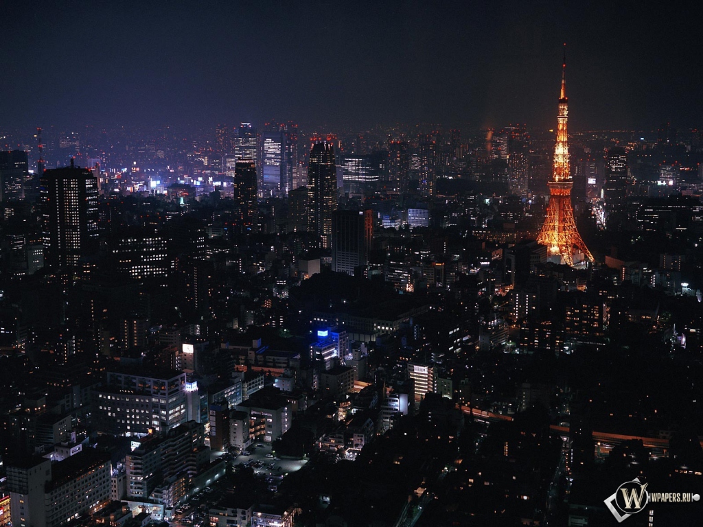 Токио ночью 1024x768